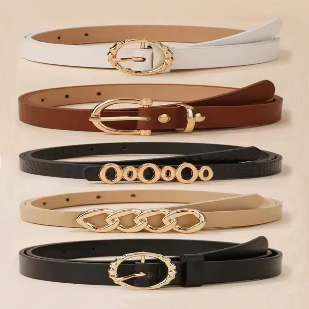 5Pcs/Set Butterfly Button Women's Belt Y2k Waistband Fashion Retro Pin Buckle Belt  Pants