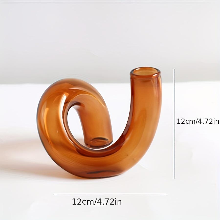 Modern Creative Irregular Shaped Glass Vase Transparent Centerpiece for Dining Living Room Decor Nordic Glass Flower Vase