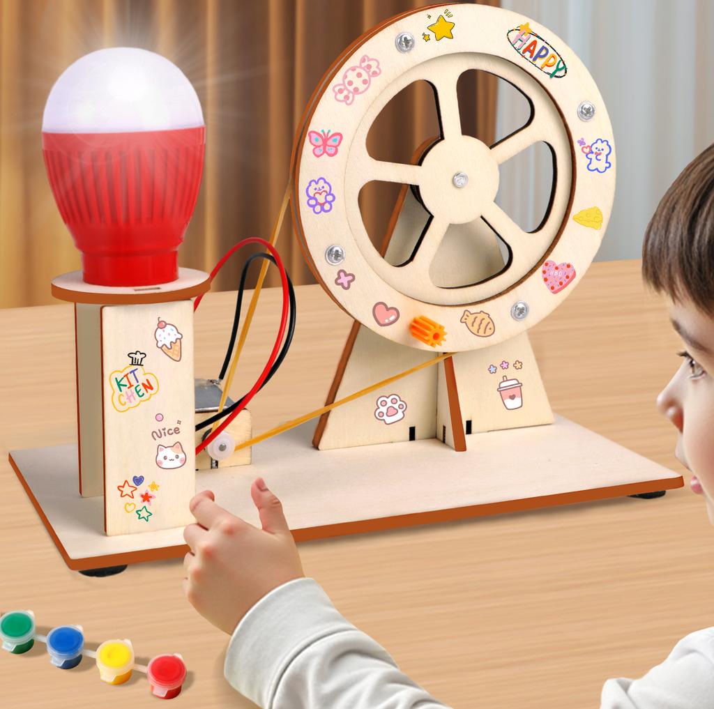 Hand-Cranked Generator - Student Science And Technology Children'S Handmade Diy Material Random Color Educational Kit