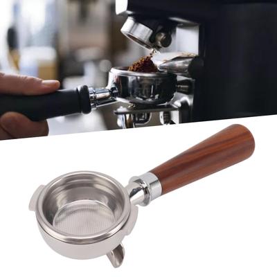 58mm Portafilter 2 Spout Fine Mesh Stainless Steel Wooden Grip Detachable Coffee Machine Accessory for NOWWA Siam Rosewood