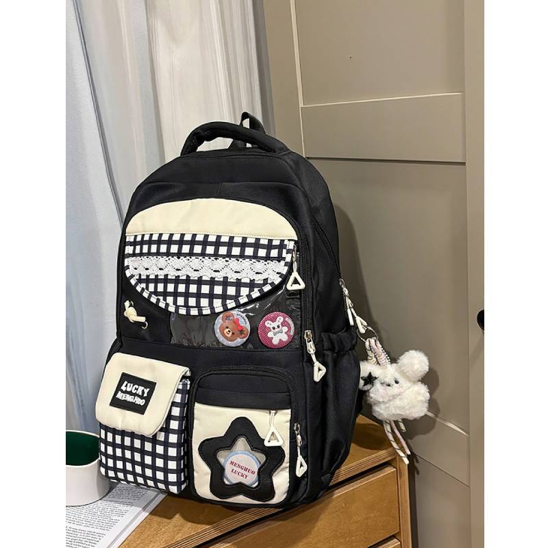 Fashion Backpack With Material And Arch Shaped Shoulder Straps