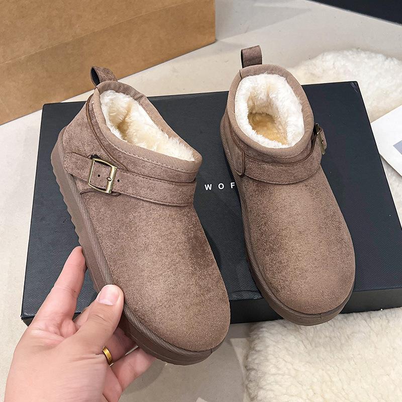 

Европейская и американская внешняя торговля женские короткие зимние ботинки большого размера женские 2025 зимние новые на толстой подошве бархатные теплые хлопковые ботинки 44 хаки