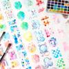 ZABC Colorful Washi Tape Series: 4 Rolls for Journal Decoration & DIY Collage