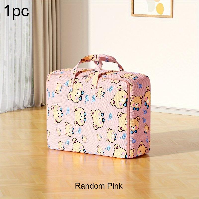 

1pc Cute Pattern Storage Bag Portable Bag with Handles Moving Home Bedroom Clothing Storage Bag Travel Gear Organization Bag