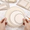 3 piezas/Set Suministros para Tejer Cestas DIY Redonda Ovalada Sólida Cesta de Ganchillo Base de Madera Fondo de Cesta de Madera Natural Para Hacer Manualidades