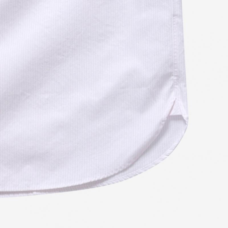 Nanamica Regular Collar Stripe Wind Unisex Shirt Sugf362e