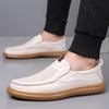 Summer Autumn Men's Hallow Loafers Solid Color Fashion Casual Leather Shoes Male Breathable Driving Shoes