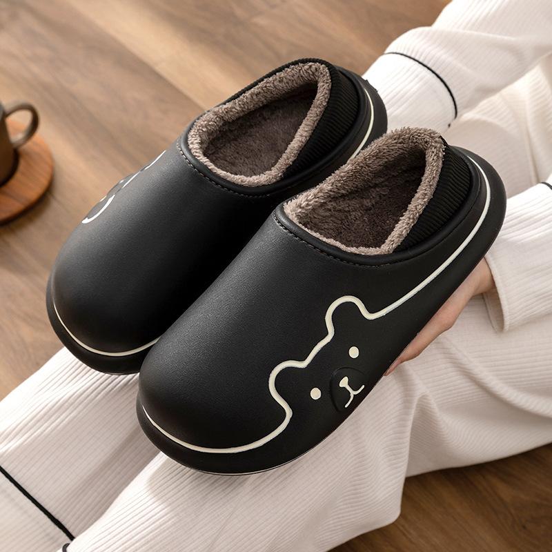 Lidani home cotton slippers men's winter outdoor bag and thick-soled indoor thermal cotton shoes women's household simple autumn and winter