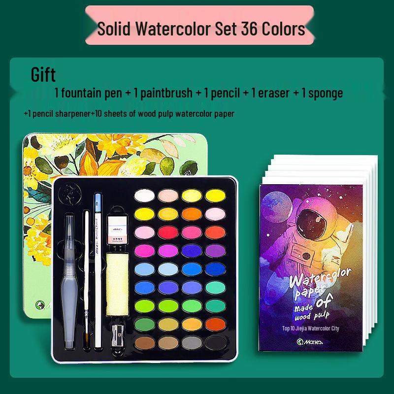 

Малый набор акварельных красок, 24 цвета для начинающих (4018)