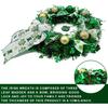 15.75" Greenery Wreath St. Patrick's Day Wreaths for Front Door Home Decor Four Leaf Clover Wreath Artificial Greenery Spring Shamrock Wreath Wall