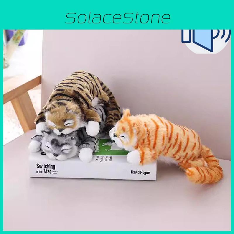 Electric Cat Pet Plush Toy With Meowing And Rolling Function Stuffed Gift Doll