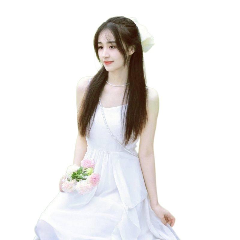 Summer Beach Ruffle Strap Dress: First Love Feel in White