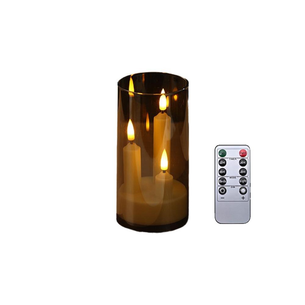 Transparent Lampshade LED Electronic Candles 3 in 1 Design Flickering LED Candles Wedding Decor