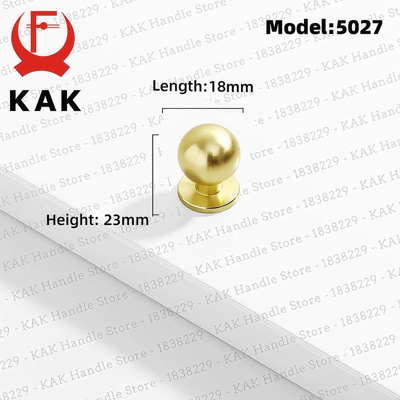 

KAK 5PCS Solid Aluminum Alloy Cabinet Knobs and Handles Single Hole Drawer Knobs Kitchen Door Pulls Gold Copper Door Hardware