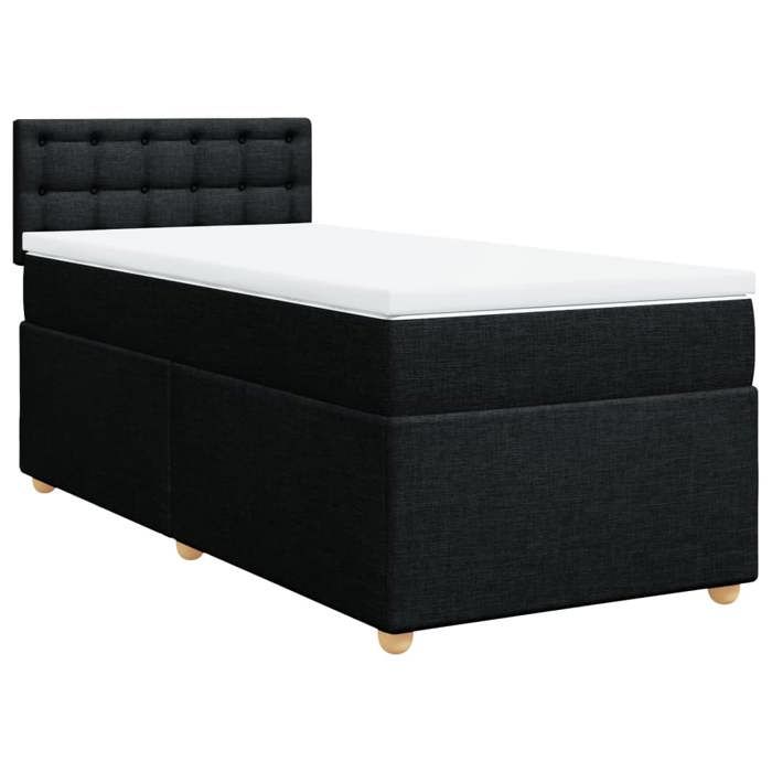 VidaXL Slatted Bed Base with Mattress Black 90x200 Cm Fabric 3286579