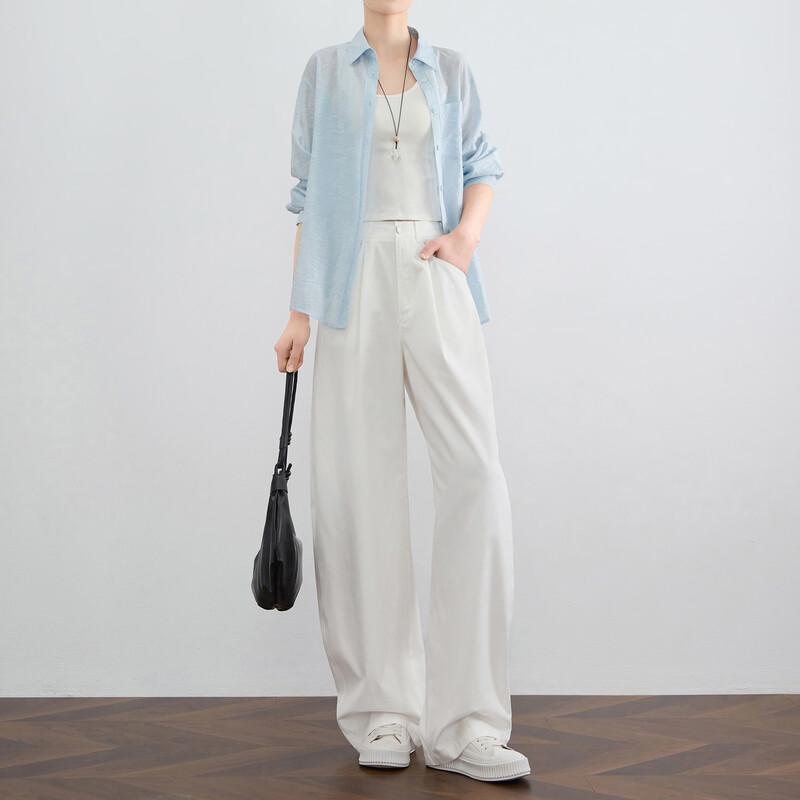 SOFSIL Women s Relaxed Fit Wide-Leg Pleated Trousers 28/L