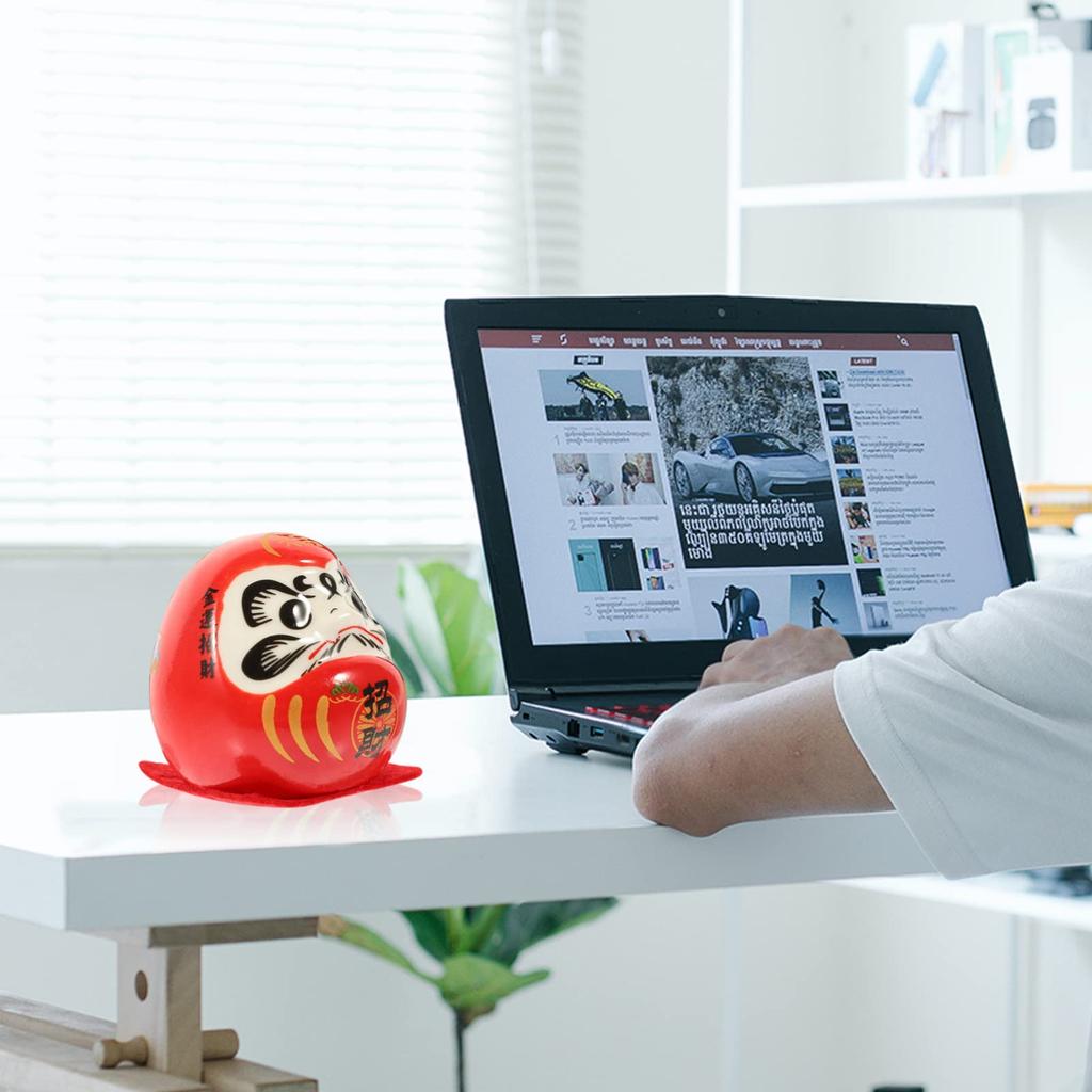 BESTOYARD Daruma Decorative Japanese Entryway New Ceramic Car Good Fortune Good Luck Protection from Table 1 Piece Figurine, Maneki-neko (Lucky Cat),