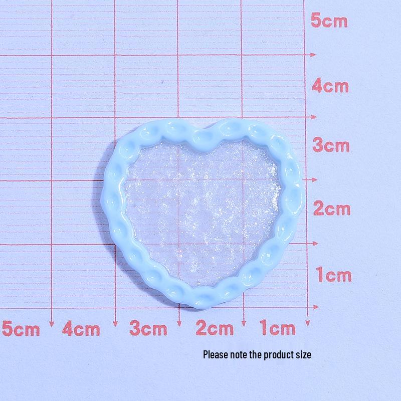 Love Heart Glitter Plate Handmade DIY Resin Accessories for Phone Cases, Hair Clips, and Jewelry