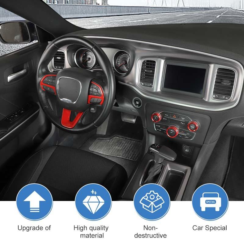 Steering Wheel Decoration shift Paddles air Conditioning Audio Switch Decorative Ring Fit For Dodge Charger For Dodge Challenger Charger