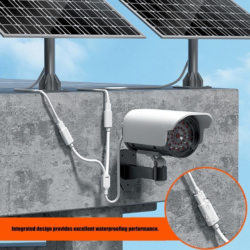 2 In 1 Out Type C Female To Male Power Extension Adapter Cord For Solar Panel Security Camera Charging Cord