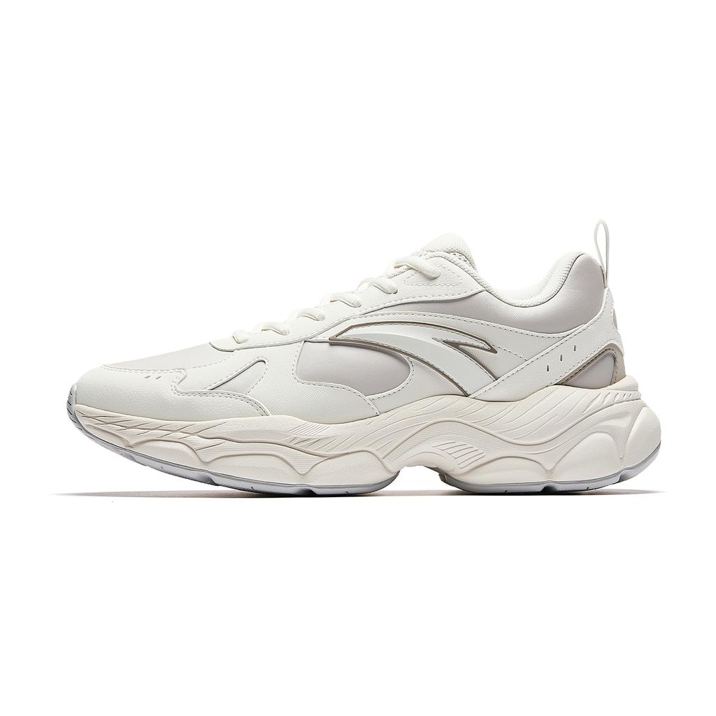 Anta Chengguang Leather Fashion Trend Durable Breathable Low-Top Casual Shoes Men sneaker White Gray 912548802-2