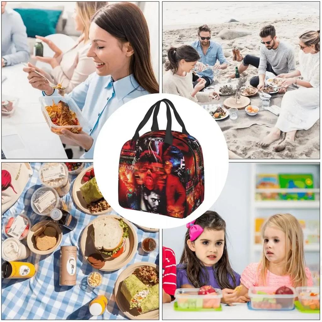 The Weeknd After Hours Till Dawn Tour Insulated Lunch Bag for Women Kids Portable Food Boxes Thermal Lunch Box Tote