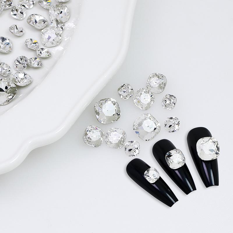 10Pcs Crystal K9 Glass Drill Tip Bottom Drill Fat Square Special-Shaped Nail Drill Clothing Accessories