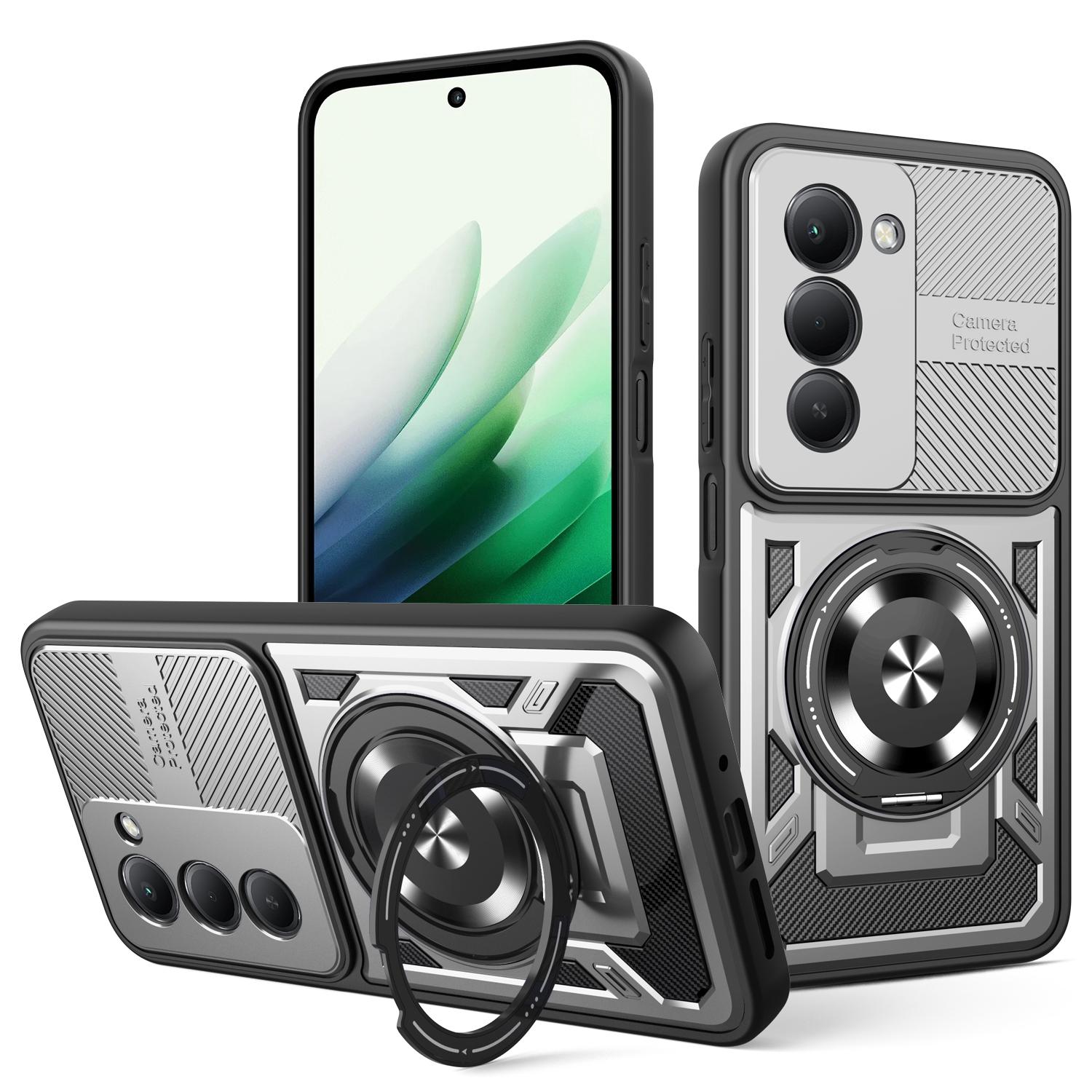 

For Xiaomi Redmi 15 5G (EU) (171mm) / 15 4G (EU) (171mm) Magnetic Case Rotating Kickstand TPU + PC Phone Cover