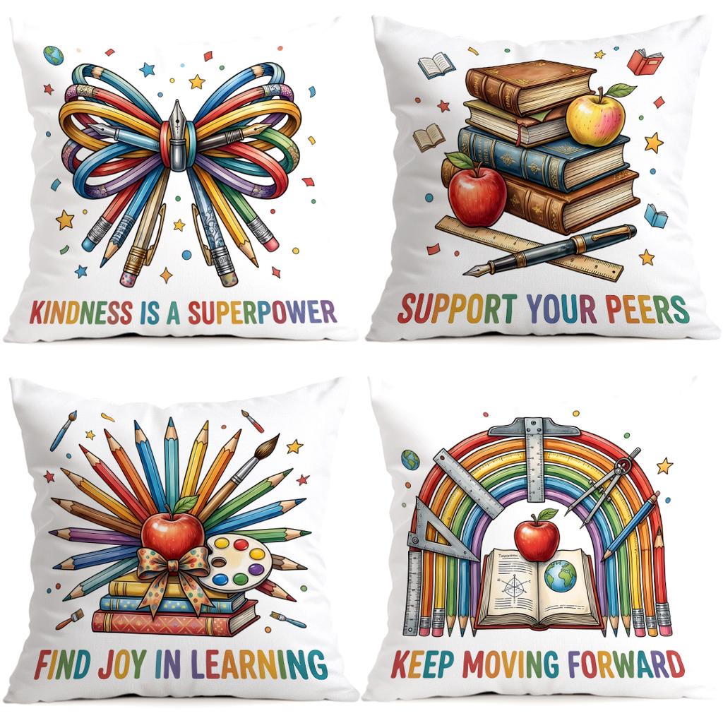 Stationery Learning Statement Design Cushions Pillowcase Polyester Cushion Cover Throw Pillow Pillowcover Home Car Sofa Decor