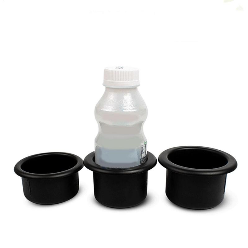 72mm/77mm/79mm Schwarzer Einbau-Getränkehalter für Wohnmobil, Auto, Boot, Anhänger. Platz für Getränkeflaschen, Wasserbecher