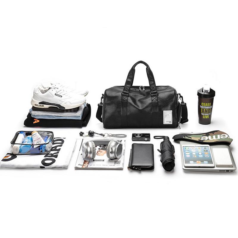 Gym Bag Leather Sports Bags Dry Wet Bags For Men Women Training for Shoes Fitness Yoga Travel Storage Luggage Shoulder Sports Bag