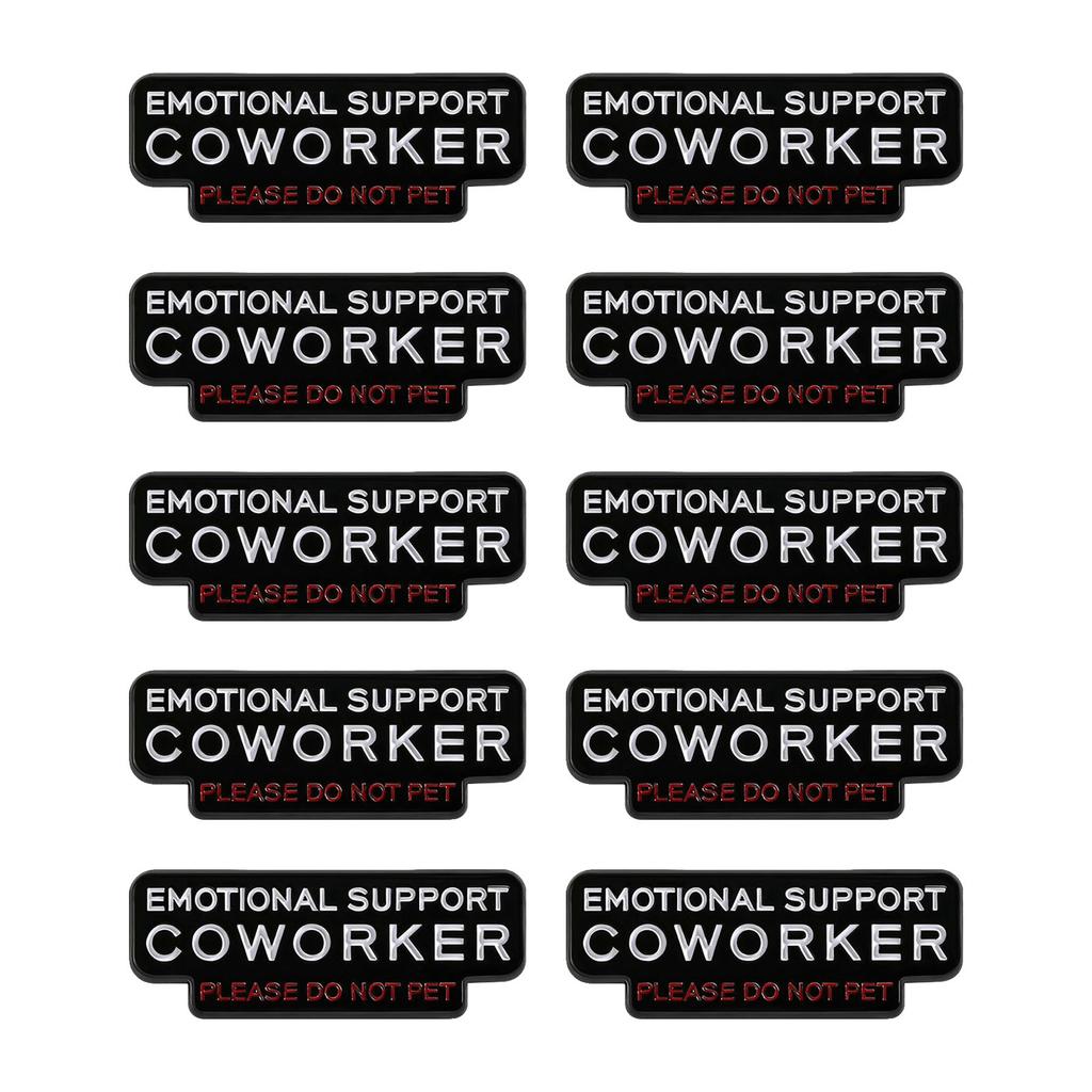10 Piece Humorous Office Accessory Emotional Support Pin Team Member Do Not Pet Zinc Alloy Brooch For Professionals