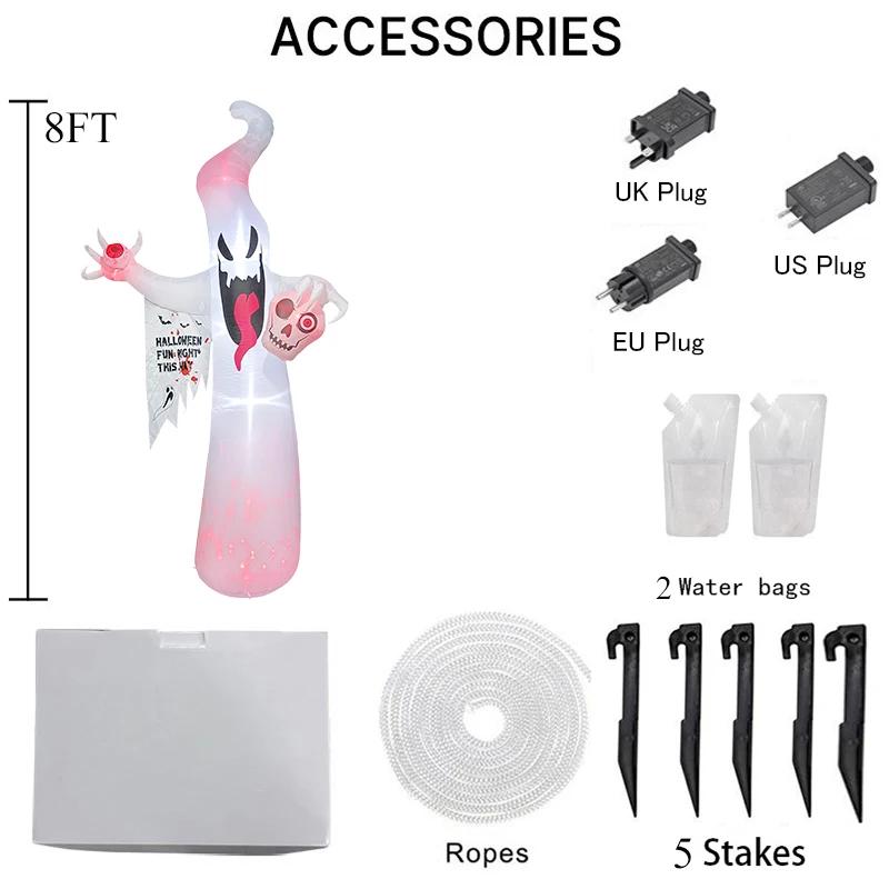 

8FT Halloween Inflatable Toys Ghost Outdoor Holiday Decorations Giant Inflatable Ghost with Built-in LED Lights for Party Decor UK