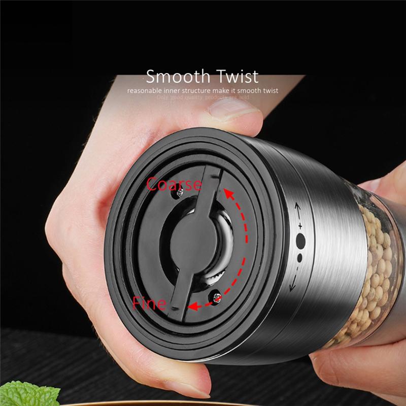 Visible Kitchen Condiment Mincer 304 Stainless Steel Manual Pepper Grinder Salt Mill Adjustable Thickness