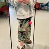 BeatStreet Camouflage Cargo Cropped Shorts for Men Wide Leg Patchwork Baggy Summer Shorts Oversized Loose Over Knee Pants
