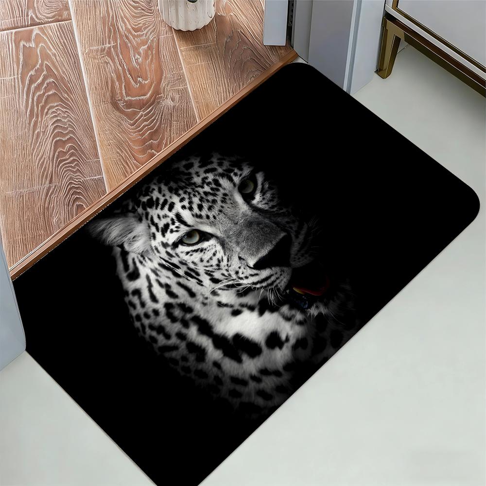 Animal Cool L-leopardS Fun Floor Mat Cozy Flannel Soft Thick Non-Slip Mat For Living Room Bedroom Kitchen Decor Rugs