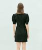 NEAR&DEAR Heart Square Neck Mini Dress_Black