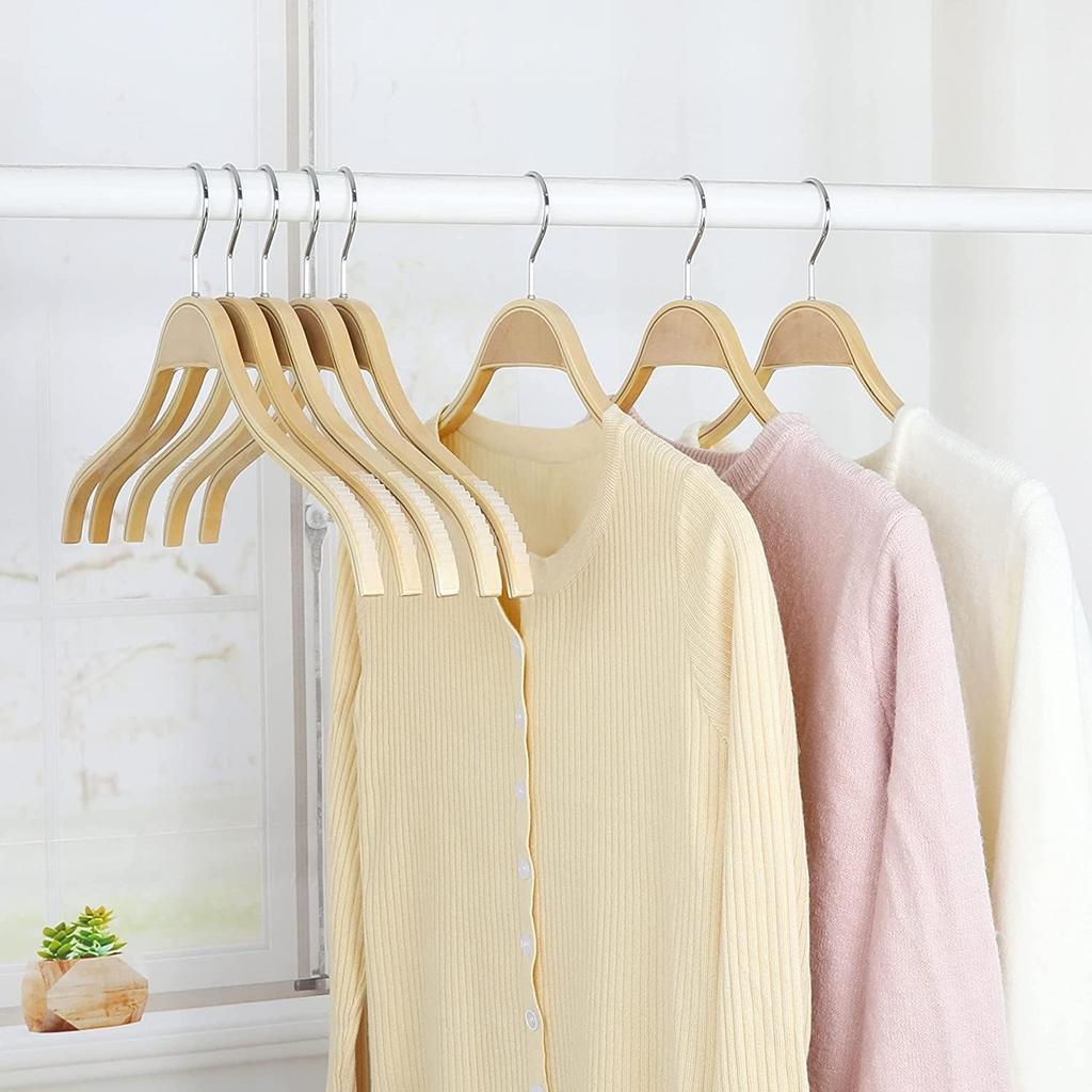 Wood Coat Hangers Non-Slip Design Clothing Hanging Rack Trousers Skirt Drying Hangers Coats Jackets Clothes Display 40cm 10 Pcs