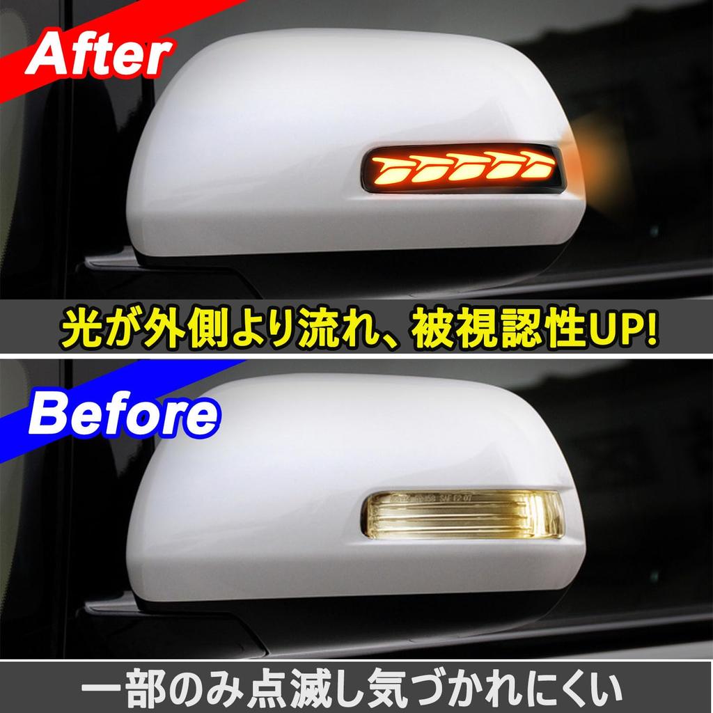 Toyota Model Flst-001 Dot Alphard/Vellfire 20 Series Sequential Door Mirror Turn Signal, Fully Flashing,