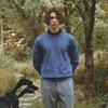 CHALLENGER Men'S Viscose Symbol Embroidery Knit Pullover Pale Blue