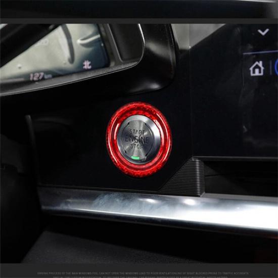 Bright Red Carbon Fiber Car Start Button Decoration For Corvette C8  21 22