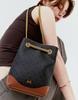Daks Womens Accessories [Bloom] Dd Pattern Brown Cowhide Contrast Shoulder And Crossbody Bag