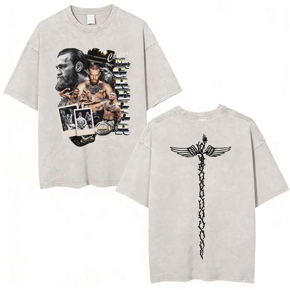 Benber vintage style Conor Mcgregor The Notorious Gewassen Vintage T-shirts Mannen Vrouwen Mode Geweld Esthetische T-shirts Zomer Tops Oversized T-shirt XL