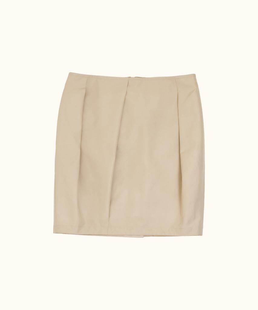 Kikoji Pocket Pintuck Skirt_Beige