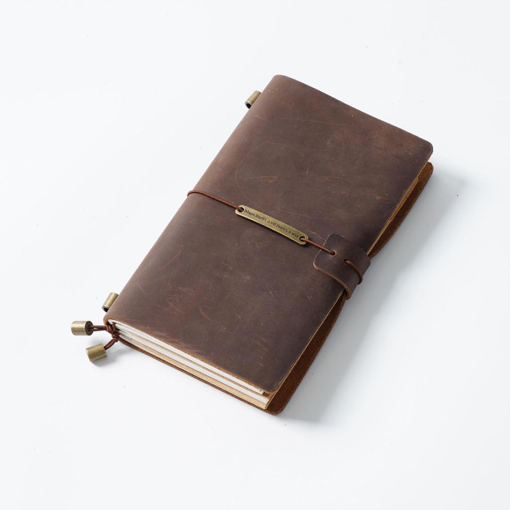 Cuaderno de Cuero Genuino TN Vintage - Diario y Bloc de Notas de Cuero Vacuno Crazy Horse Hecho a Mano En Stock