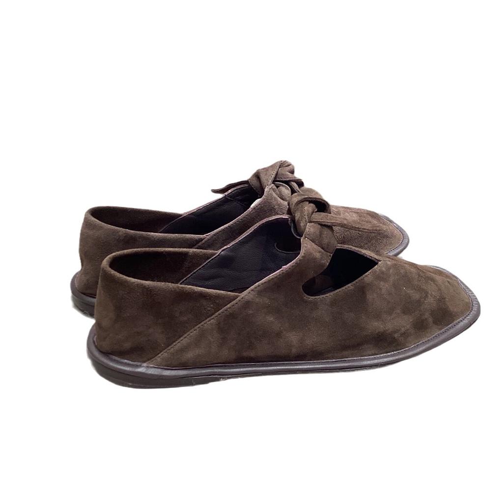 Leder Wildleder Nische Schleife Blockabsatz Zwei Tragevarianten Eckiger Zeh Einzelne Schuhe Damen Frühling und Herbst Mary Jane Ballerinas