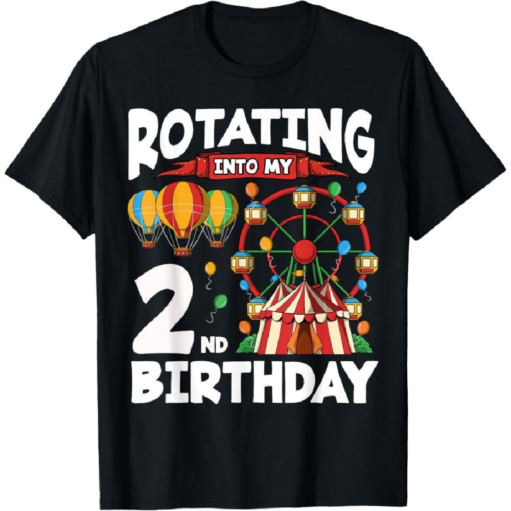 

2nd Birthday Ferris Wheel Circus for 2 Year Old Boys Girls T-Shirt XXXXXL