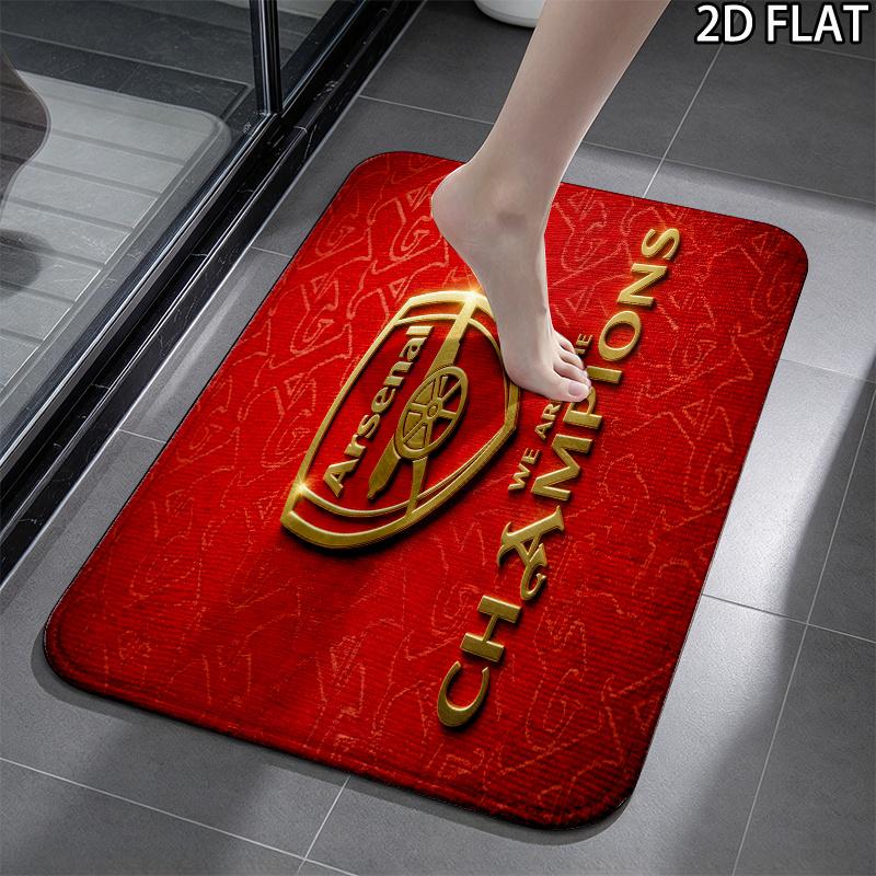 Arsenal F 3Pcs Flannel Toilet Mat Set Bathroom Rug Bath Carpet Non Slip Home Decor Toilet 3 Pcs Bathroom Textile Set