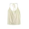 Pure Desire Short Hanging Neck Tank Top Long Sleeve Lace-up Cardigan 2Pcs Set Women Green T-shirt Slim Small Size Korean Fashion
