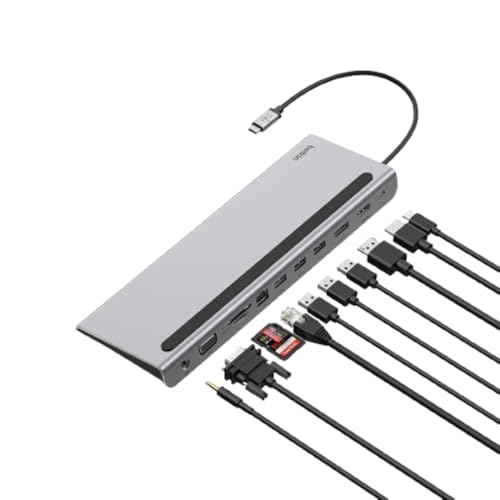 

Belkin USB C Hub, 11-in-1 Multi-Port Laptop Dock with 4K HDMI, DP, VGA, USB C Docking Station with 100W Power Delivery, USB A, Gigabit Ethernet, SD, M